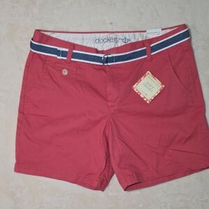 Dockers Women's Vibrant Red Bermudas with Belt